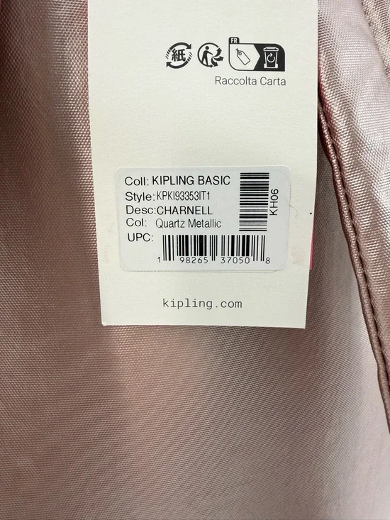 Kipling Charnell 11.5" LapTop Rose Gold Metallic Backpack with Monkey Charm - Picture 9 of 17